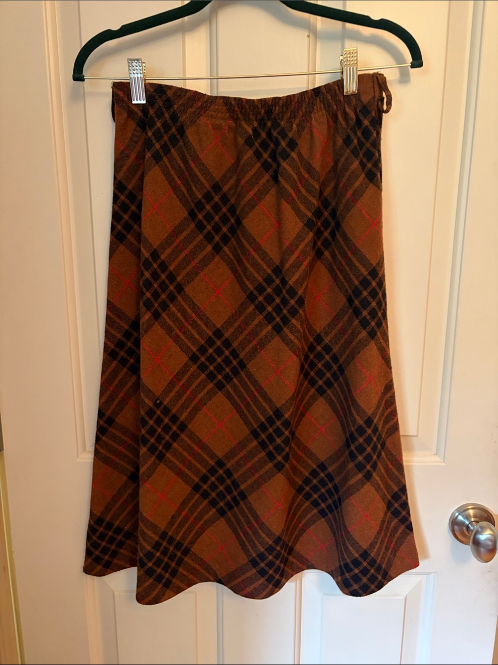 Brown Plaid A-Line Women's Skirt